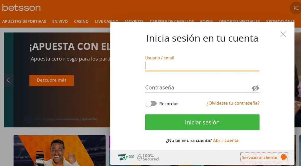 Iniciar de Sesión Betsson